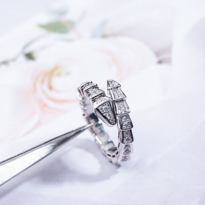 [Royal Top]SERPENTI RING SILVER DIAMOND PAVED 4MM