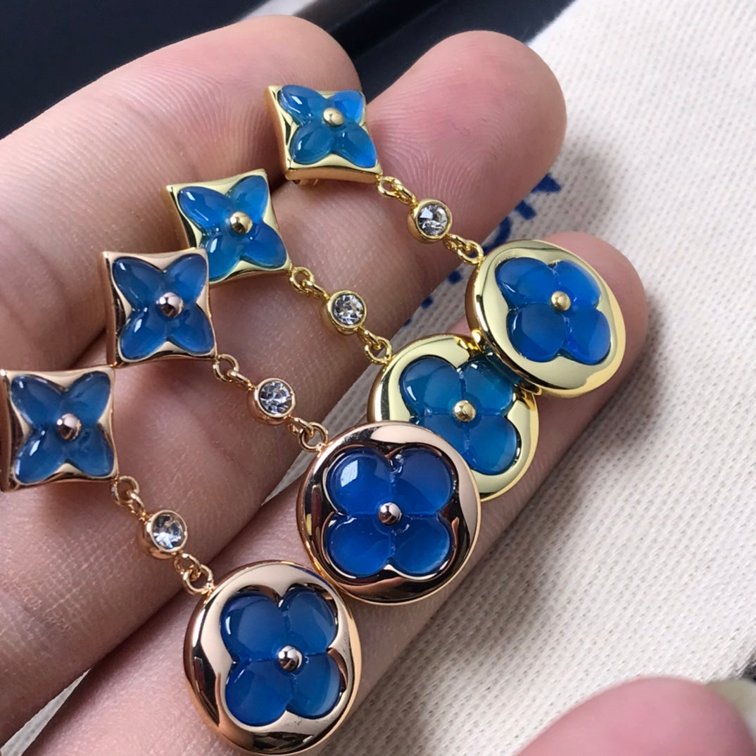 [Royal Top]STAR AND SUN AGATE DIAMOND EARRINGS