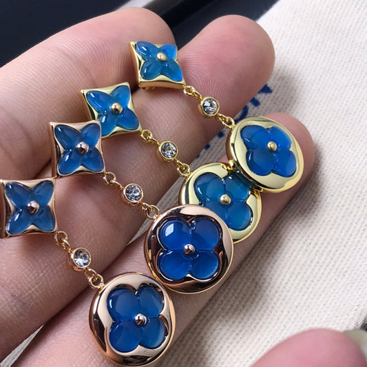 [Royal Top]STAR AND SUN AGATE DIAMOND EARRINGS