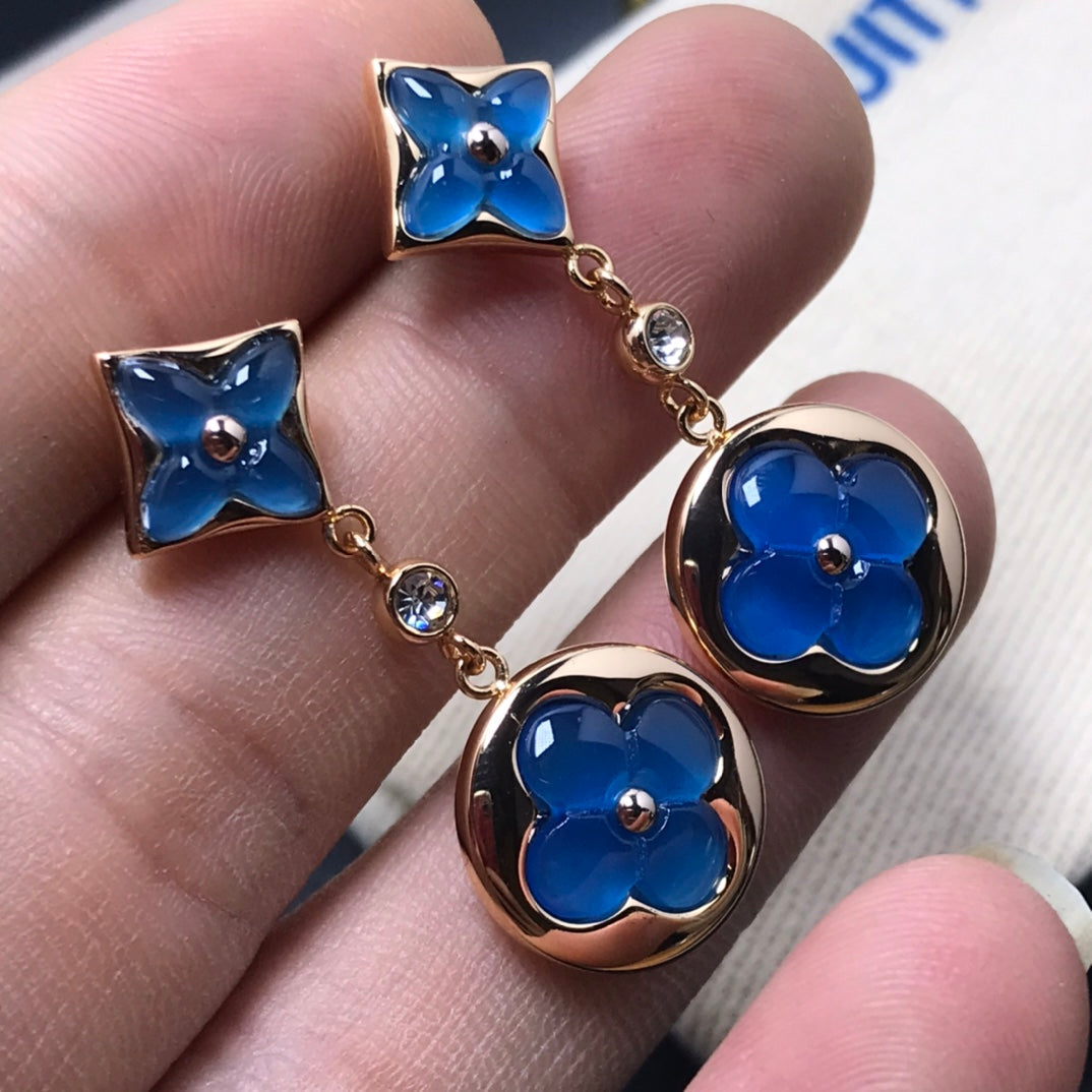 [Royal Top]STAR AND SUN AGATE DIAMOND EARRINGS