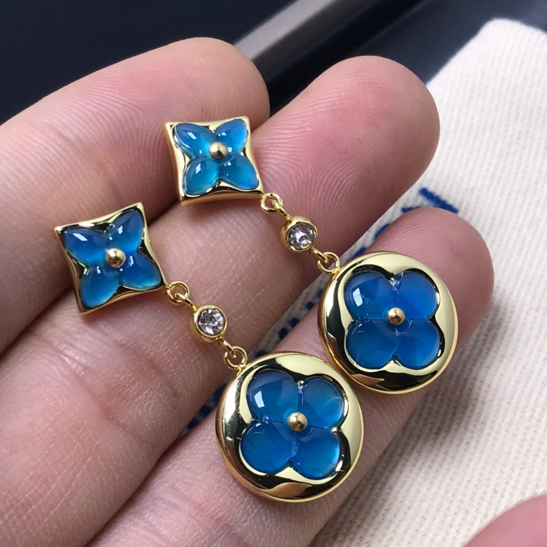 [Royal Top]STAR AND SUN AGATE DIAMOND EARRINGS