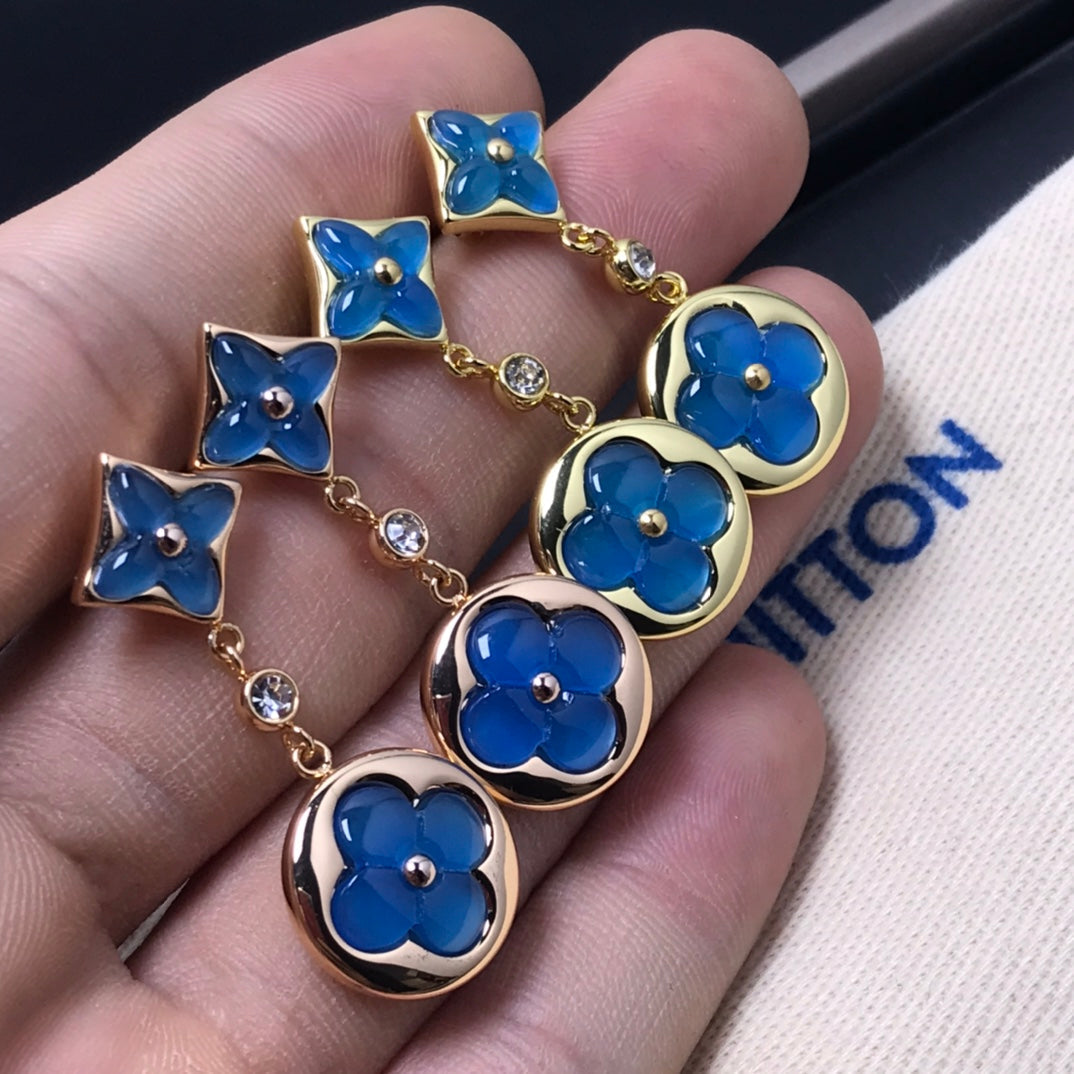 [Royal Top]STAR AND SUN AGATE DIAMOND EARRINGS