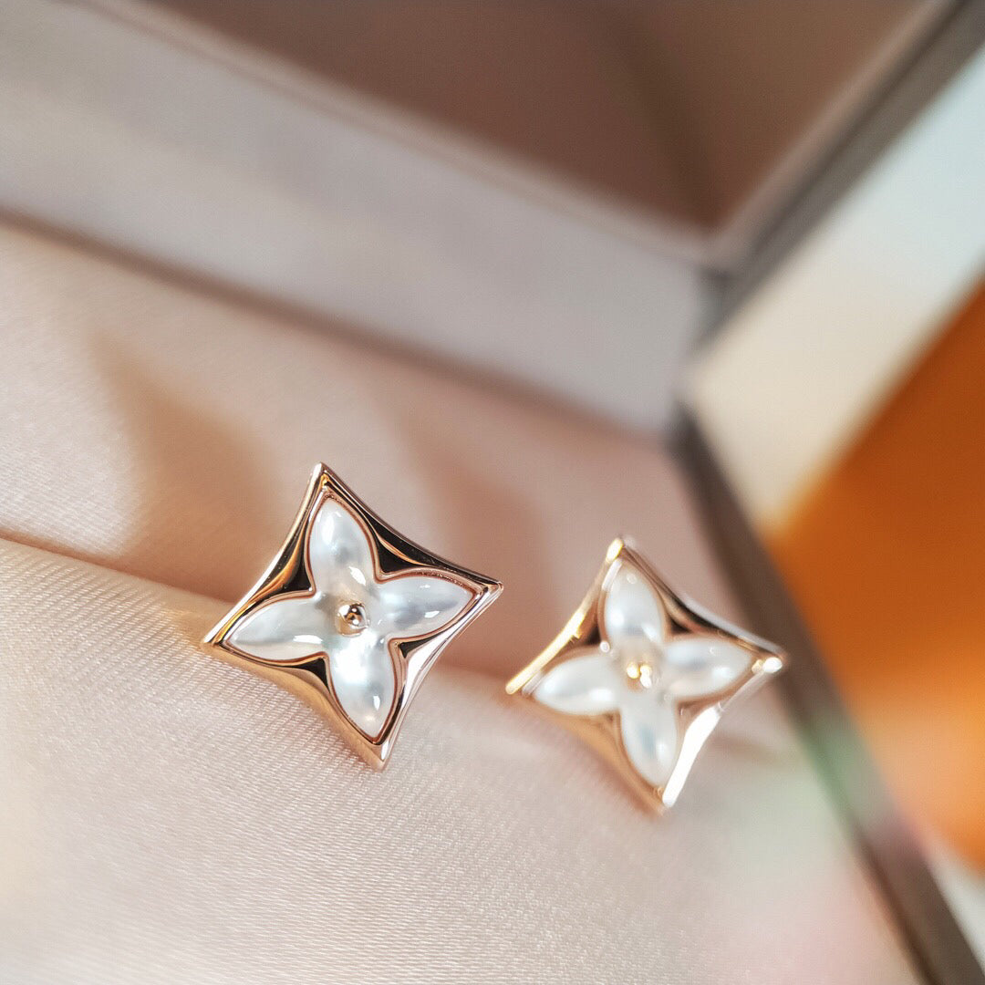 [Royal Top]STAR MOP PINK GOLD EARRINGS