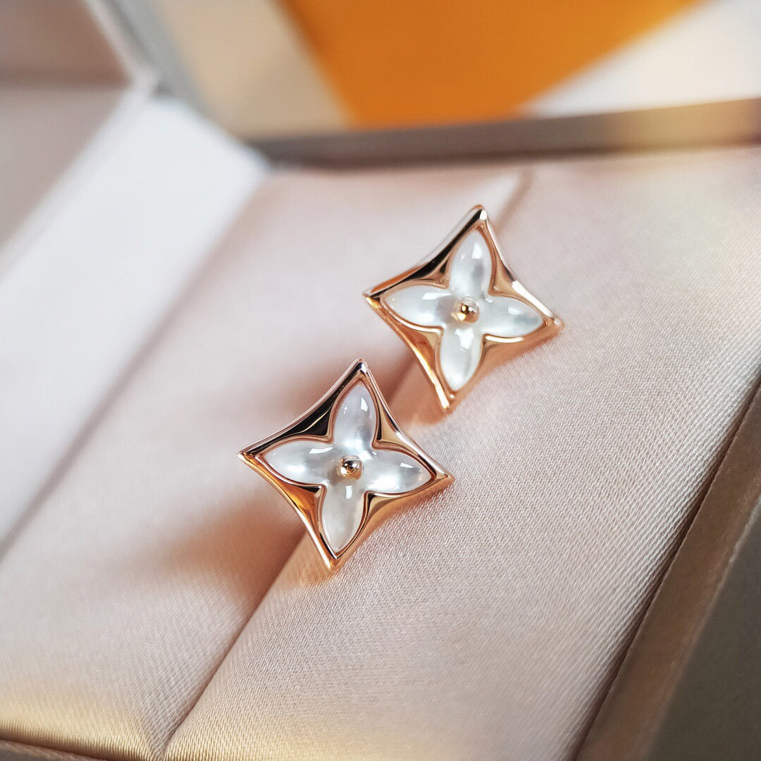 [Royal Top]STAR MOP PINK GOLD EARRINGS