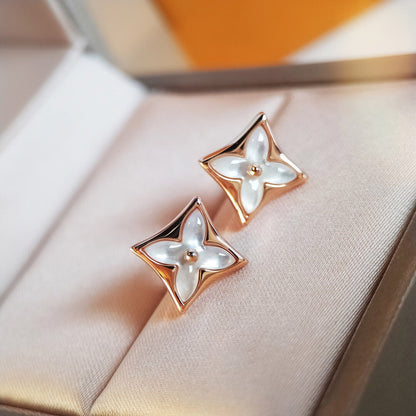 [Royal Top]STAR MOP PINK GOLD EARRINGS