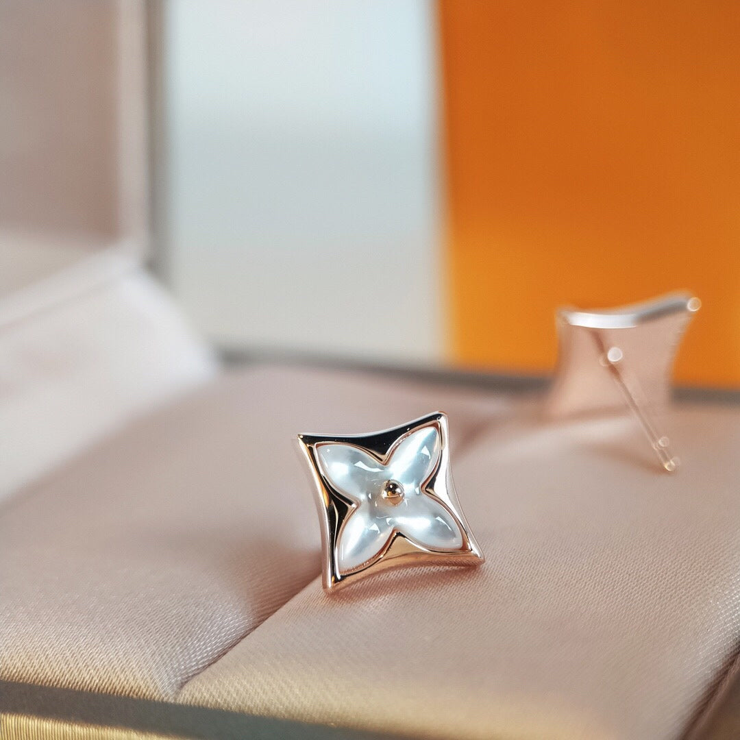 [Royal Top]STAR MOP PINK GOLD EARRINGS