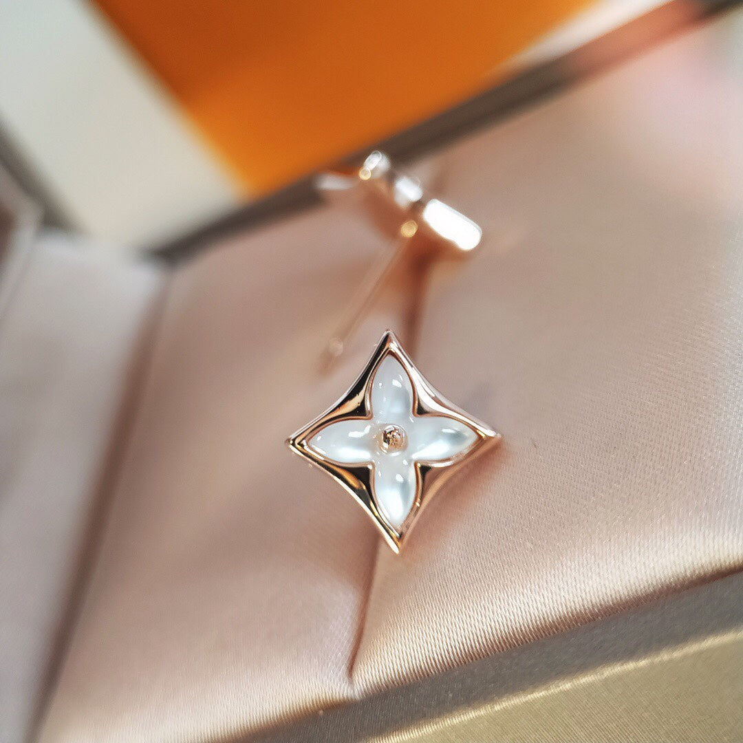 [Royal Top]STAR MOP PINK GOLD EARRINGS