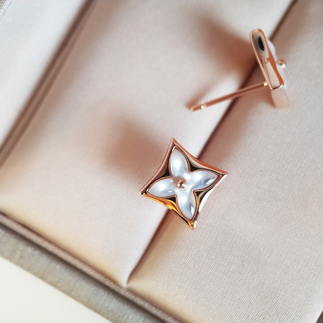 [Royal Top]STAR MOP PINK GOLD EARRINGS