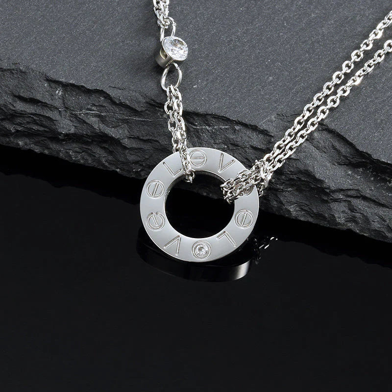 [Royal Top]LOVE NECKLACE 16MM 2 DIAMONDS