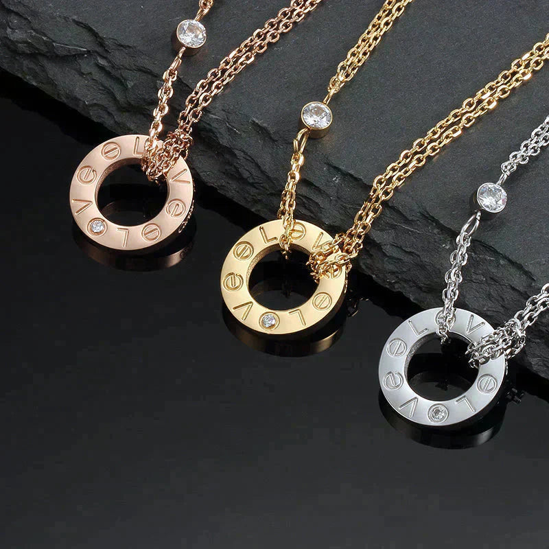 [Royal Top]LOVE NECKLACE 16MM 2 DIAMONDS