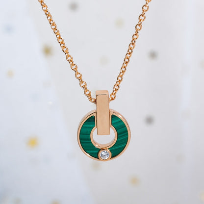[Royal Top]GARI NECKLACE PINK GOLD MALACHITE