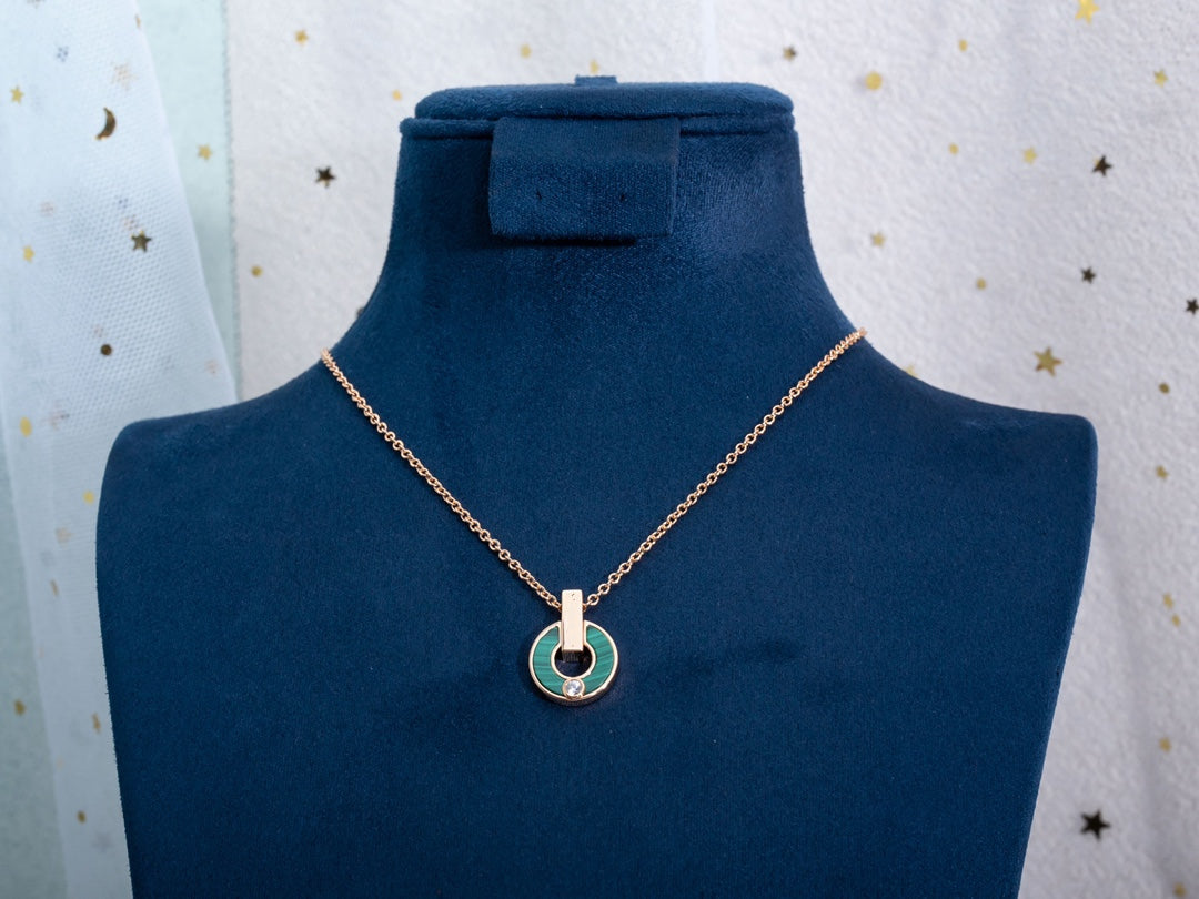 [Royal Top]GARI NECKLACE PINK GOLD MALACHITE
