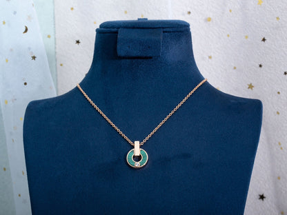 [Royal Top]GARI NECKLACE PINK GOLD MALACHITE