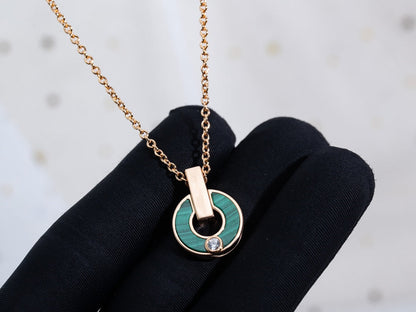 [Royal Top]GARI NECKLACE PINK GOLD MALACHITE