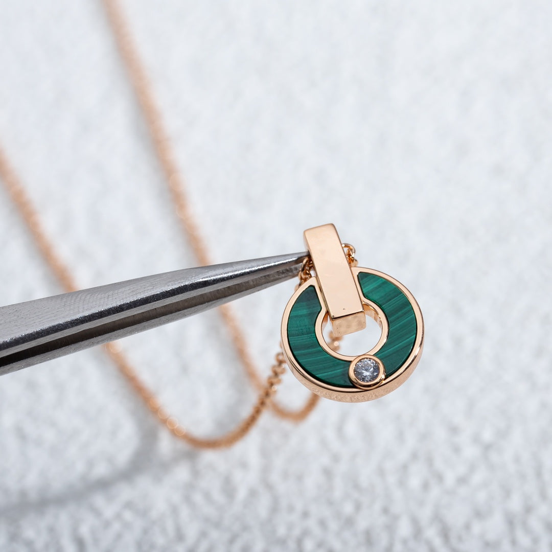 [Royal Top]GARI NECKLACE PINK GOLD MALACHITE