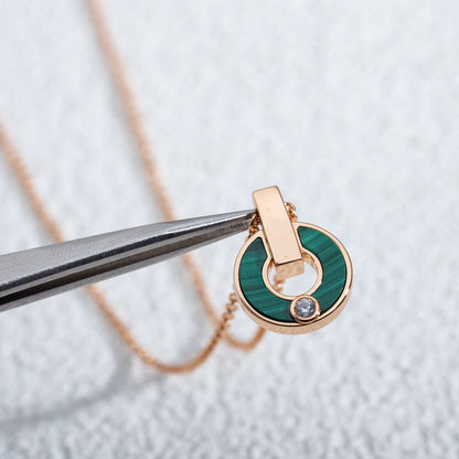[Royal Top]GARI NECKLACE PINK GOLD MALACHITE