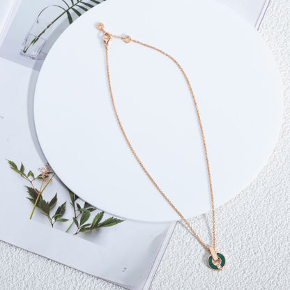 [Royal Top]GARI NECKLACE PINK GOLD MALACHITE