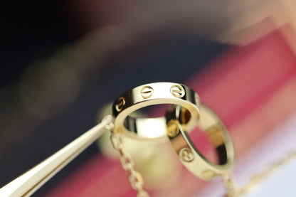 [Royal Top]LOVE NECKLACE DOUBLE RING GOLD