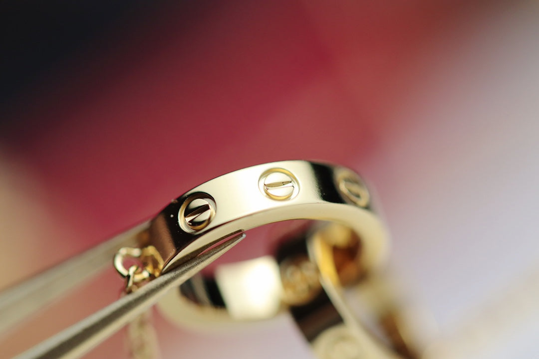 [Royal Top]LOVE NECKLACE DOUBLE RING GOLD