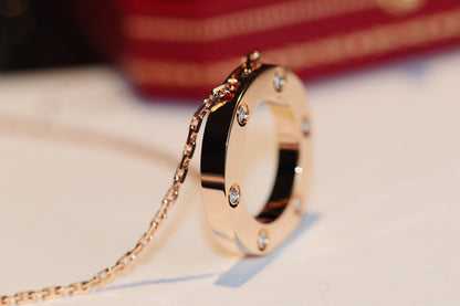 [Royal Top]LOVE NECKLACE 16MM 6 DIAMONDS PINK GOLD