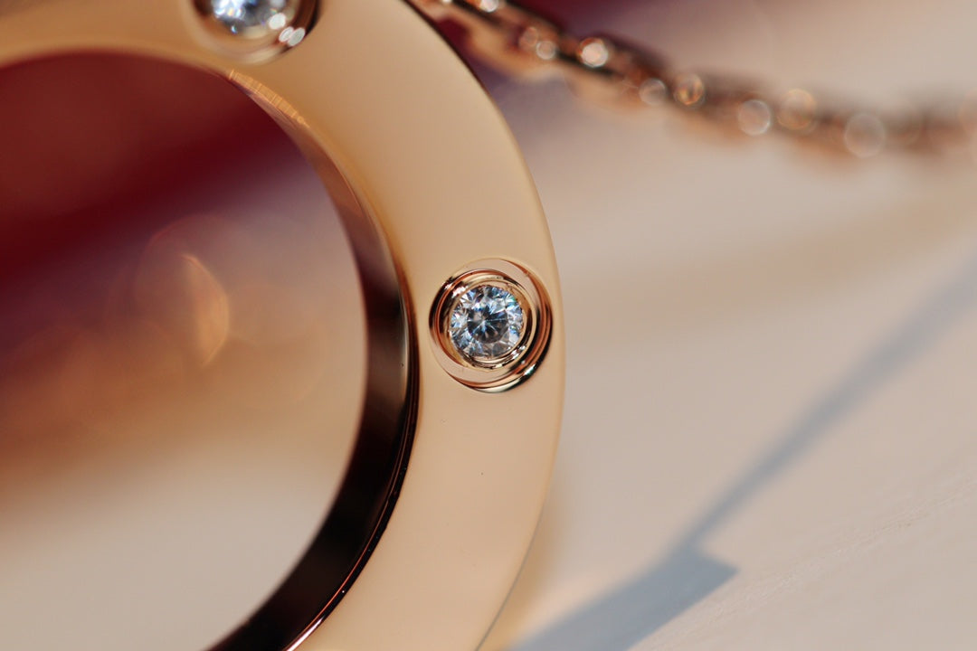[Royal Top]LOVE NECKLACE 16MM 6 DIAMONDS PINK GOLD