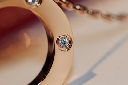 [Royal Top]LOVE NECKLACE 16MM 6 DIAMONDS PINK GOLD