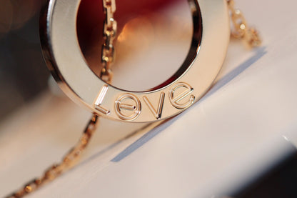 [Royal Top]LOVE NECKLACE 16MM 6 DIAMONDS PINK GOLD