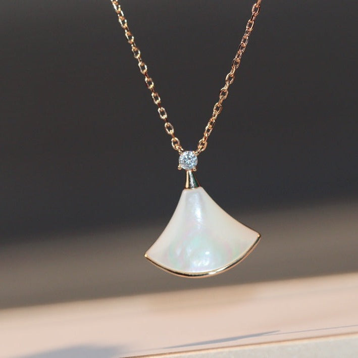 [Royal Top]DREAM NECKLACE WHITE MOP PINK GOLD 1 DIAMOND