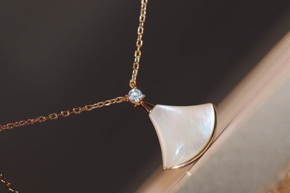 [Royal Top]DREAM NECKLACE WHITE MOP PINK GOLD 1 DIAMOND