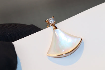 [Royal Top]DREAM NECKLACE WHITE MOP PINK GOLD 1 DIAMOND