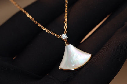 [Royal Top]DREAM NECKLACE WHITE MOP PINK GOLD 1 DIAMOND