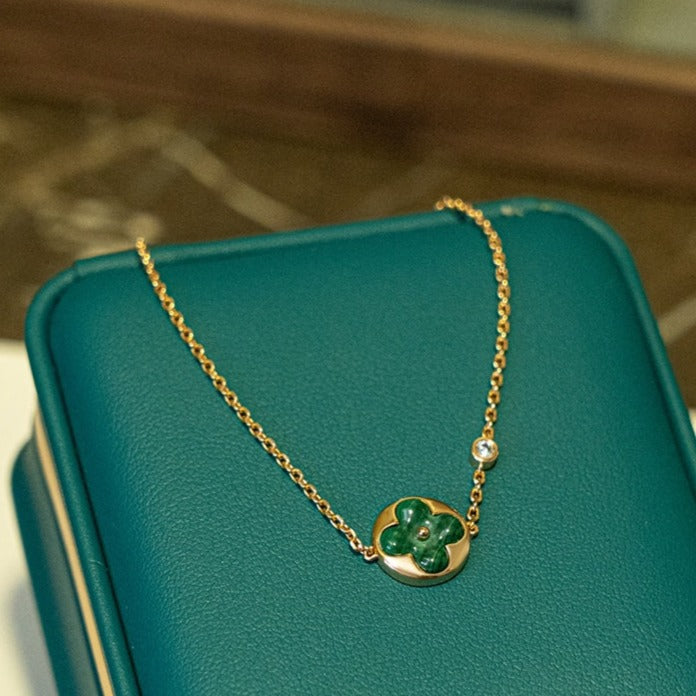 [Royal Top]SUN MALACHITE 1 DIAMOND PINK GOLD BRACELET