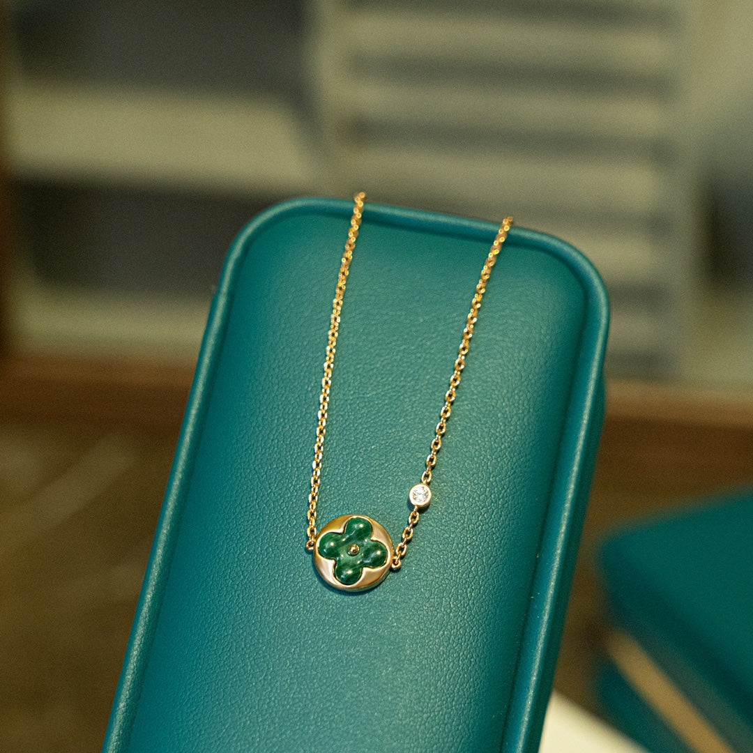 [Royal Top]SUN MALACHITE 1 DIAMOND PINK GOLD BRACELET