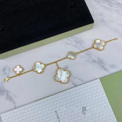 [Royal Top]MAGIC CLOVER MOP GOLD BRACELET 5 MOTIFS