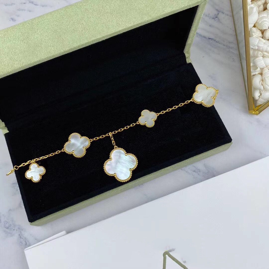 [Royal Top]MAGIC CLOVER MOP GOLD BRACELET 5 MOTIFS