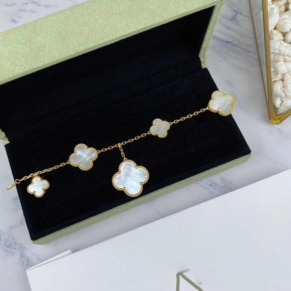 [Royal Top]MAGIC CLOVER MOP GOLD BRACELET 5 MOTIFS