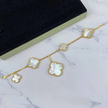 [Royal Top]MAGIC CLOVER MOP GOLD BRACELET 5 MOTIFS