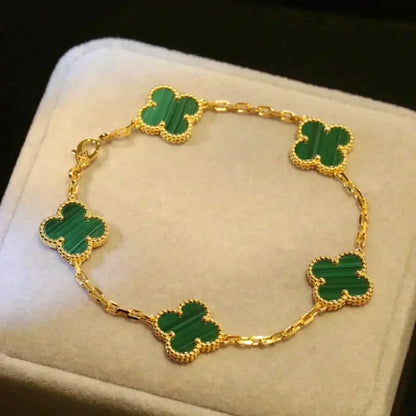 [Royal Top] CLOVER 5 MOTIF MALACHITE BRACELET COLLECTION