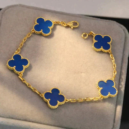 [Royal Top] CLOVER 5 MOTIF BLUE AGATE BRACELET COLLECTION