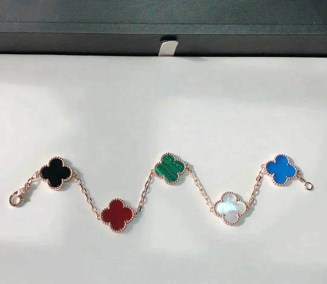 [Royal Top]CLOVER 5 MOTIFS MULTICOLOR BRACELET