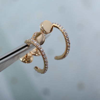 [Royal Top]JUSTE EARRINGS 12.75MM PINK GOLD DIAMOND
