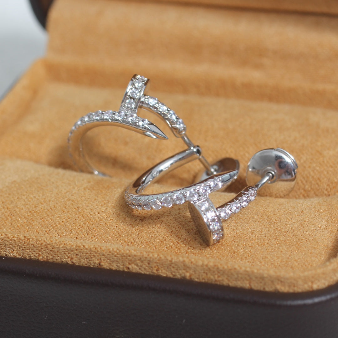[Royal Top]JUSTE EARRINGS 12.75MM SILVER DIAMOND