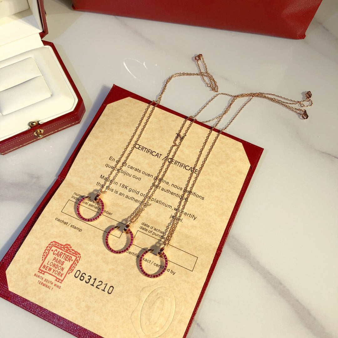 [Royal Top]JUSTE NECKLACE GOLD RED DIAMONDS