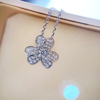 [Royal Top]CLOVER DIAMOND NECKLACE SILVER