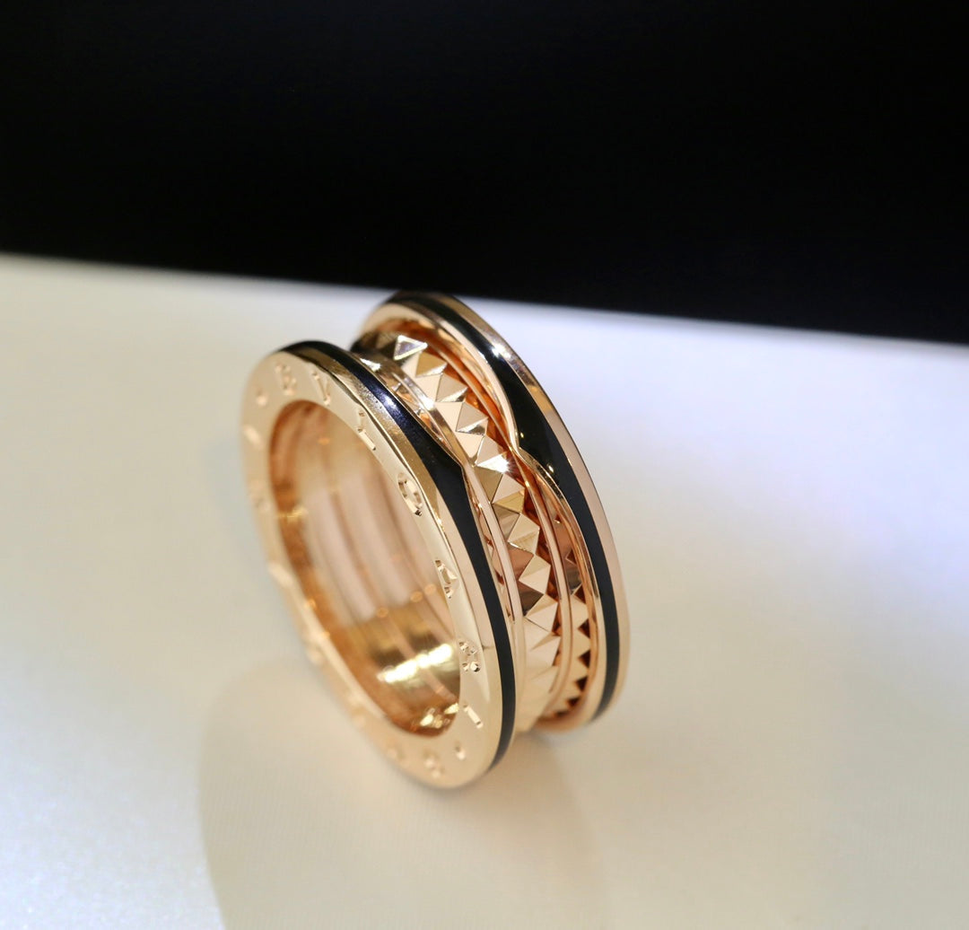 [Royal Top]ZERO 1 PINK GOLD BLACK CERAMIC RING