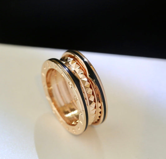 [Royal Top]ZERO 1 PINK GOLD BLACK CERAMIC RING