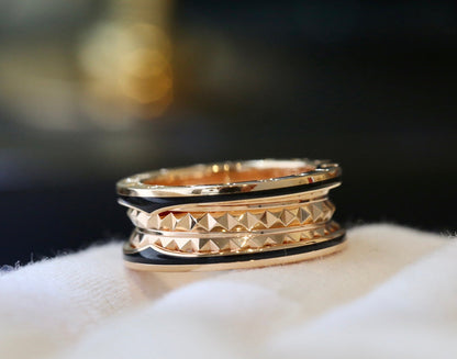 [Royal Top]ZERO 1 PINK GOLD BLACK CERAMIC RING