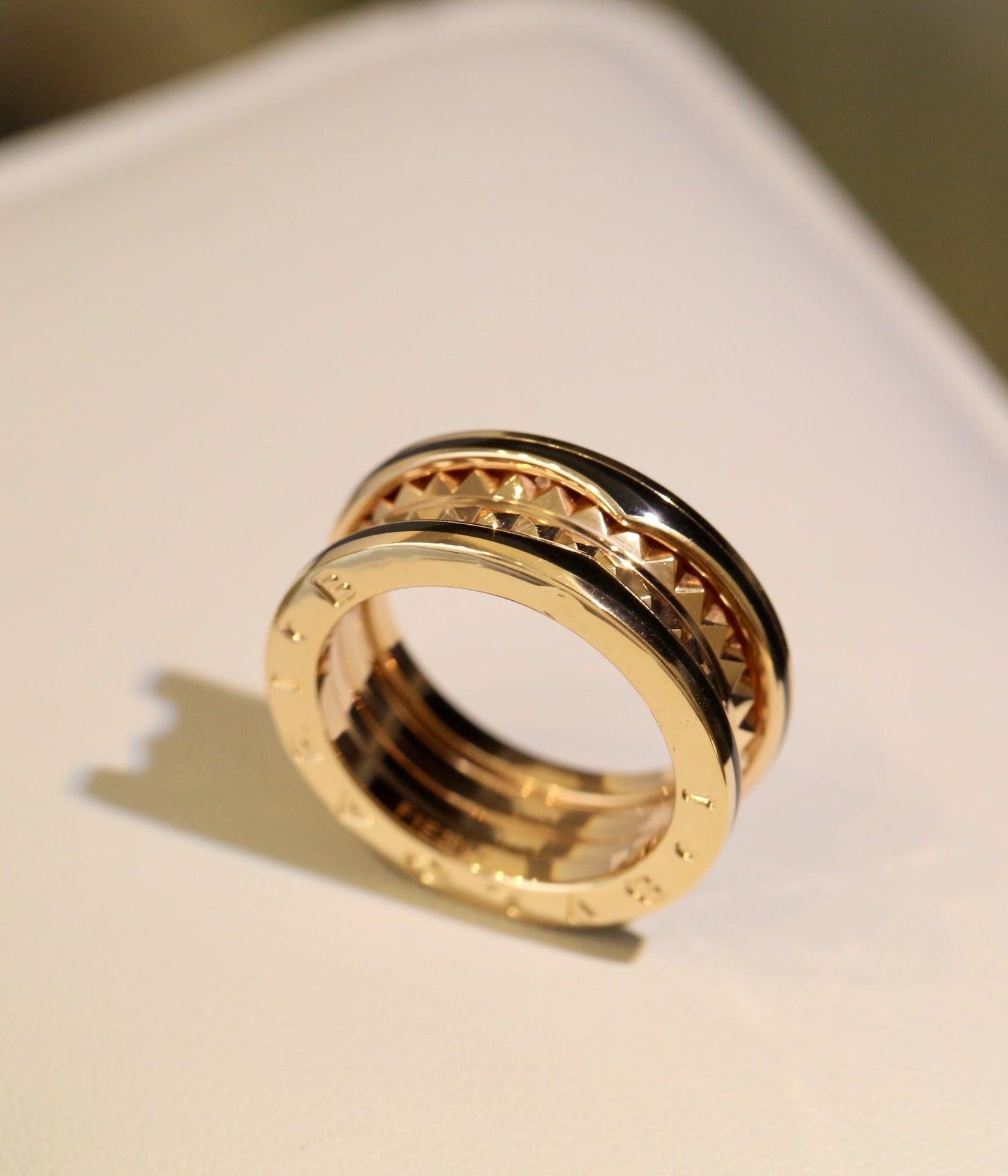 [Royal Top]ZERO 1 PINK GOLD BLACK CERAMIC RING