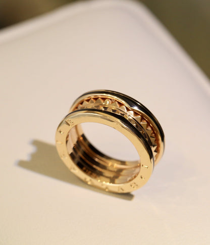[Royal Top]ZERO 1 PINK GOLD BLACK CERAMIC RING