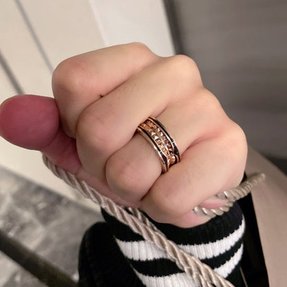 [Royal Top]ZERO 1 PINK GOLD BLACK CERAMIC RING